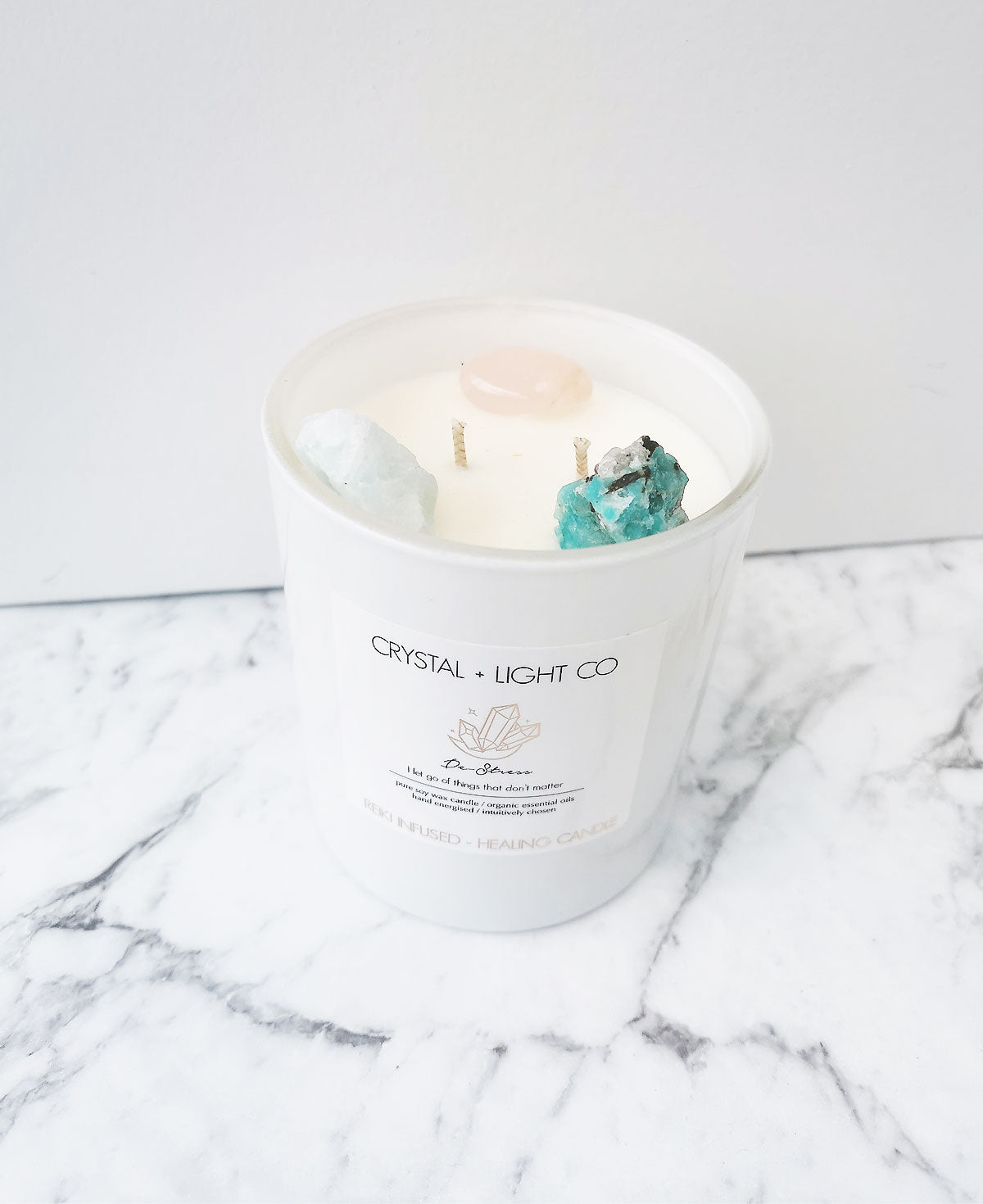 De-stress - Crystal Healing candle Large