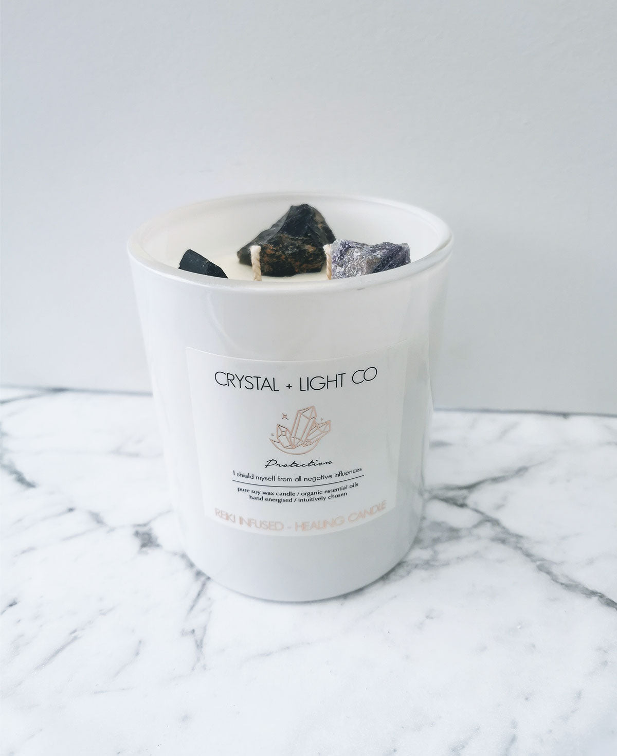 Protection - Crystal Healing candle Large