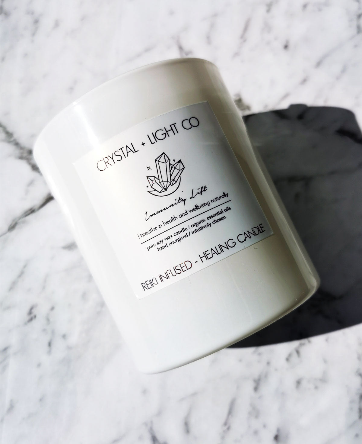 Immunity Lift - Crystal Healing candle Large - Crystal and Light Co
