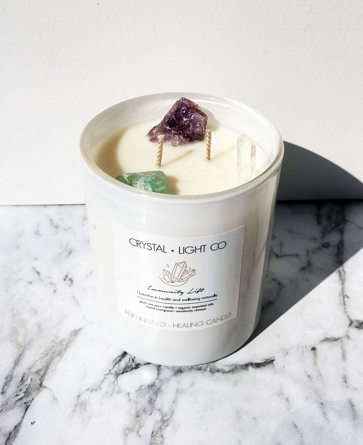 Immunity Lift - Crystal Healing candle Large - Crystal and Light Co