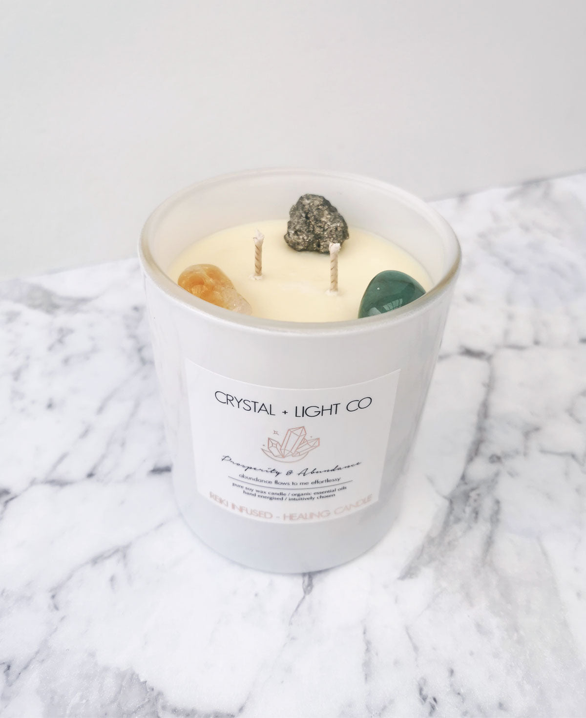 Prosperity & Abundance - Crystal Healing candle - Crystal and Light Co