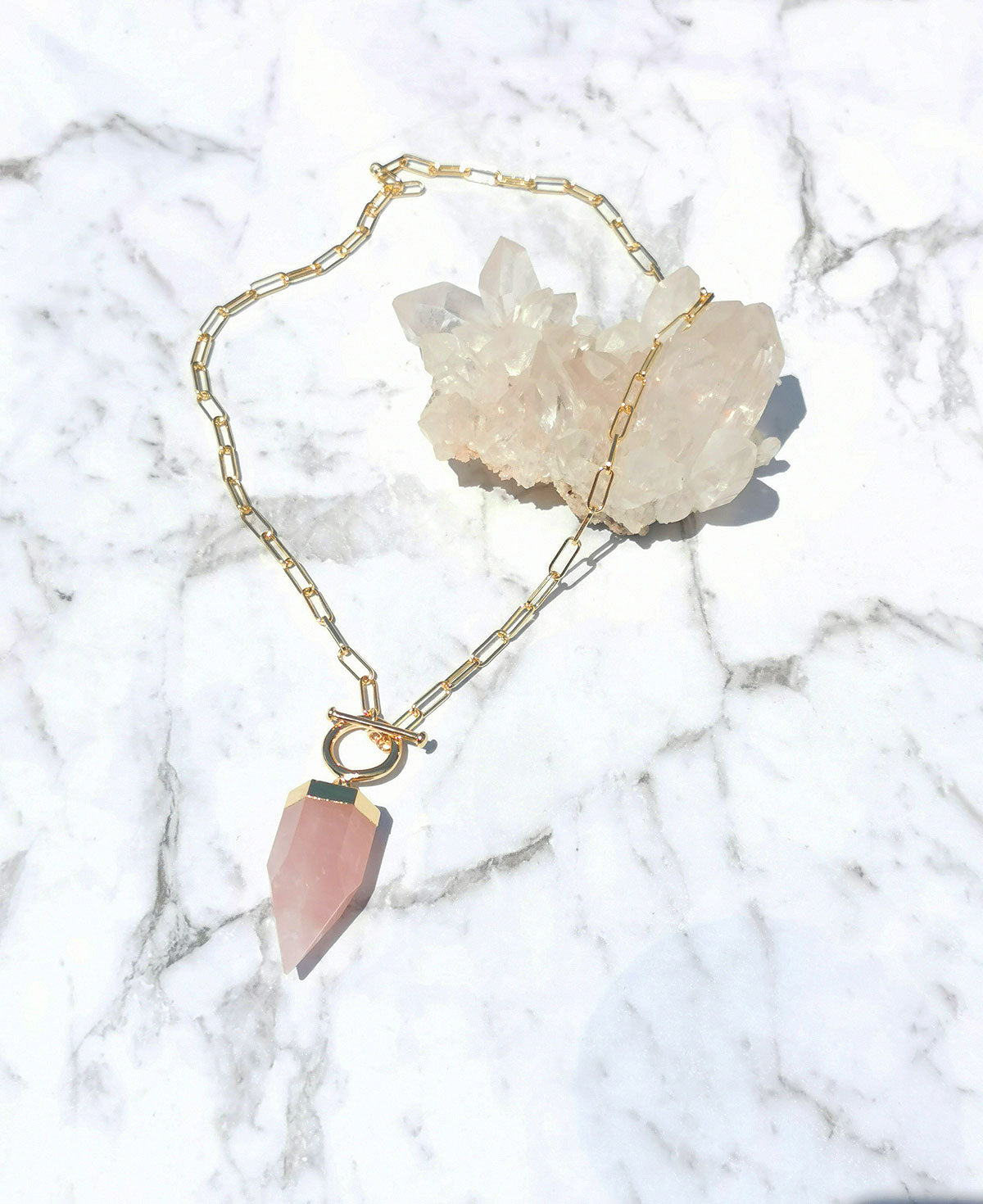 Rose Quartz Goddess Necklace