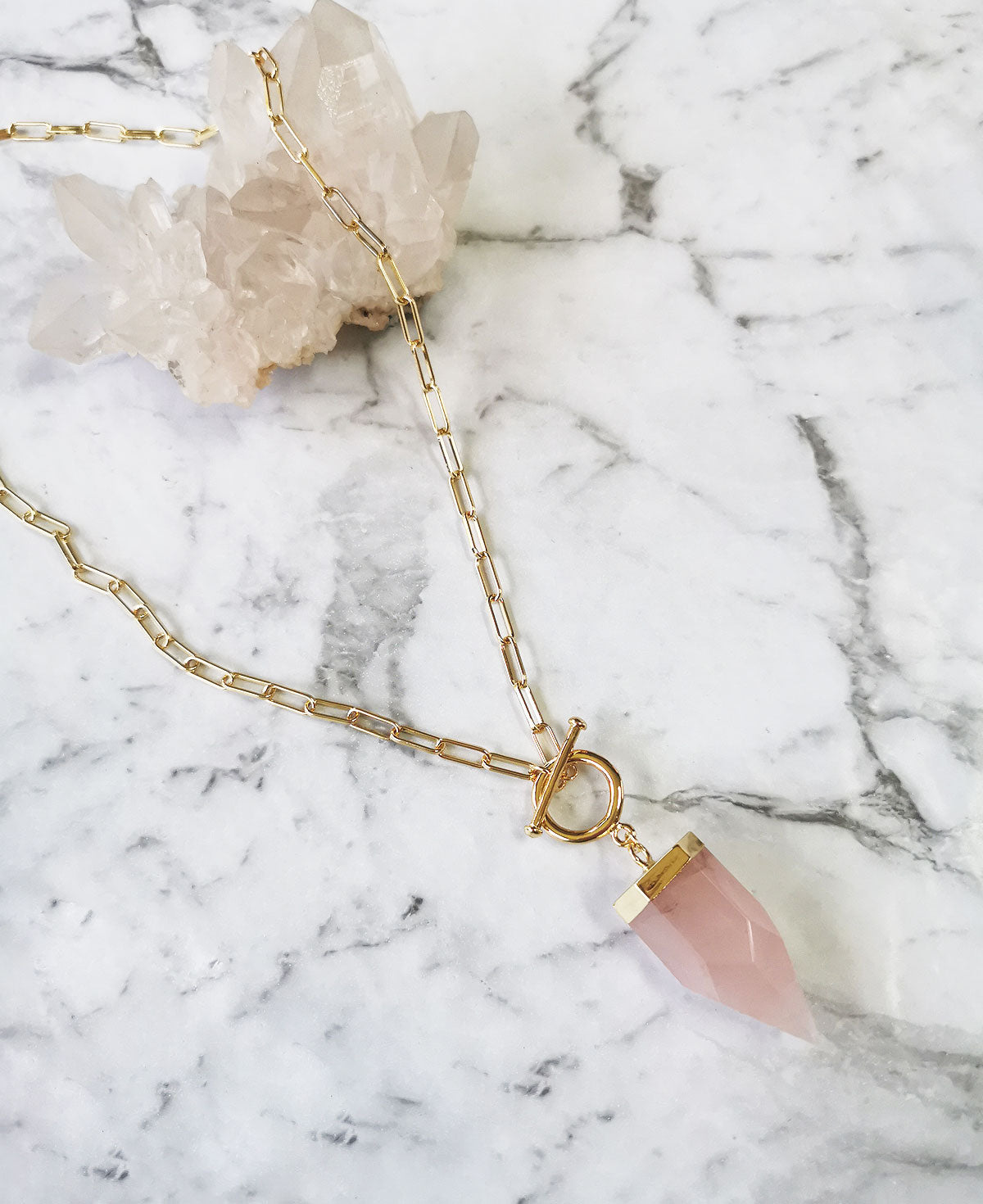 Rose Quartz Goddess Necklace