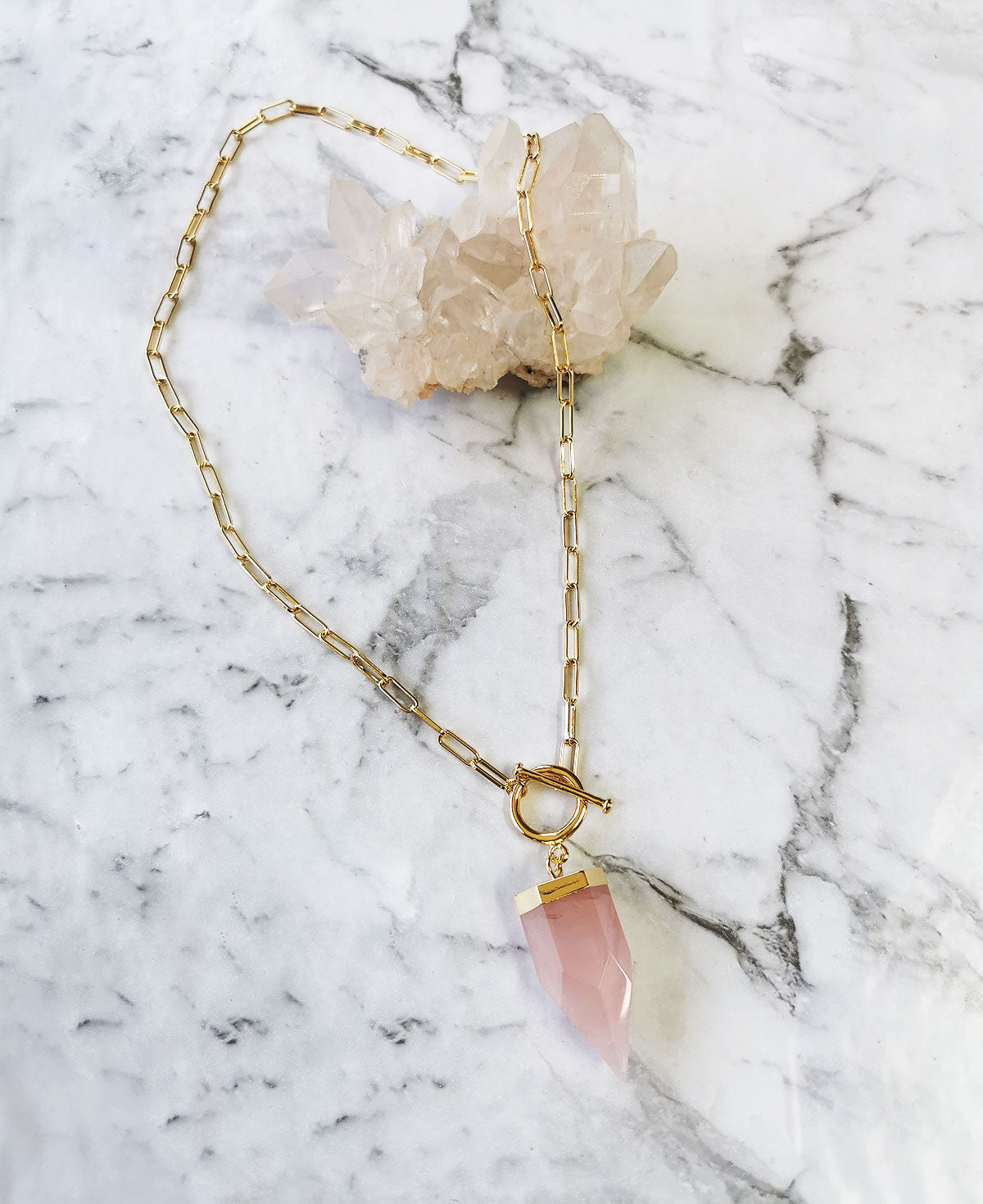 Rose Quartz Goddess Necklace